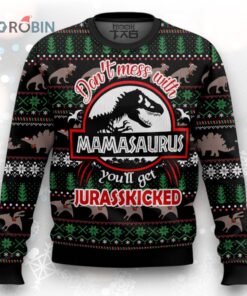 Dinosaur Mamasaurus Ugly Christmas Sweater