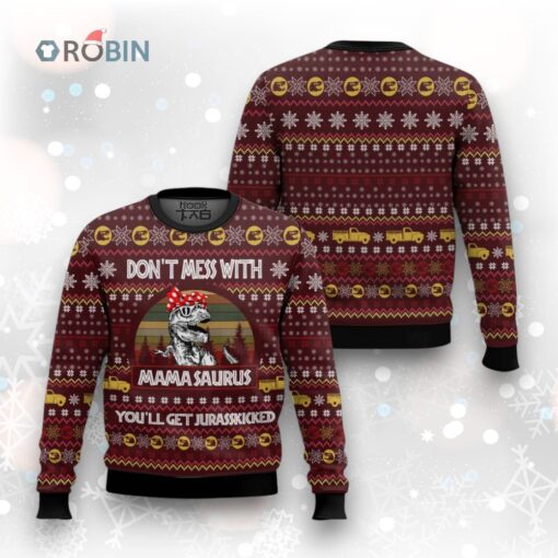 Dinosaur Mom Ugly Christmas Sweater
