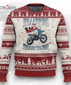 Dirt Bike Christmas Ugly Christmas Sweater Brraaap Funny Motocross Biker Xmas Gift