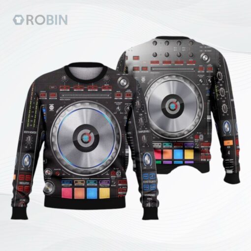 Dj Controller Ugly Christmas Sweater, Sweatshirt