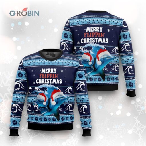 Dolphin Flippin’ Ugly Christmas Sweater