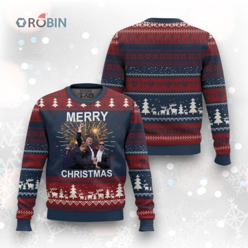 Donald Trump Christmas Ugly Christmas Sweater Merry Xmas Republican