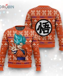 Dragon Ball Z Goku Blue Ugly Christmas Sweater