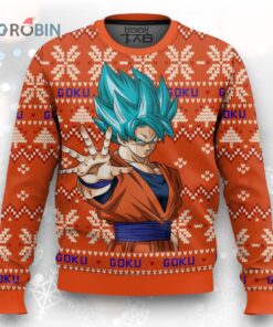 Dragon Ball Z Goku Blue Ugly Christmas Sweater