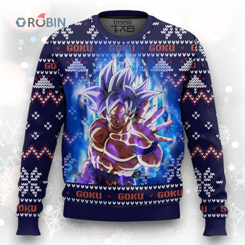 Dragon Ball Z Goku Ultra Instinct Ugly Christmas Sweater Dragon Ball Z Goku Ultra Instinct Ugly Christmas Sweater