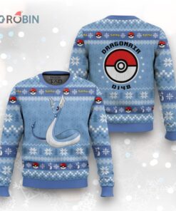 Dragonair Ugly Christmas Sweater  Pokemon Gen 1 Holiday Knitwear