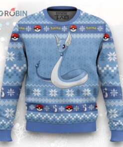 Dragonair Ugly Christmas Sweater  Pokemon Gen 1 Holiday Knitwear