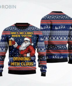 Drinking With Claus Ugly Christmas Sweater