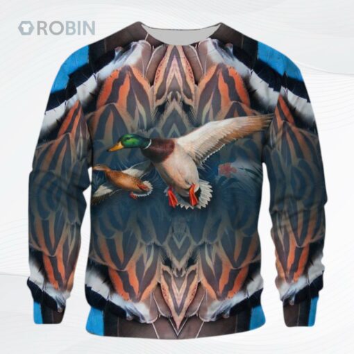 Duck Hunting Tthj Nby All Over Printed Ugly Christmas Sweater, Sweatshirt