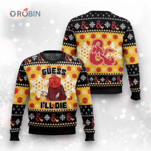 Dungeons & Dragons Ugly Christmas Sweater   Funny Holiday Design