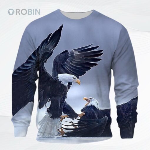 Eagle Dadltl All Over Printed Ugly Christmas Sweater, Sweatshirt