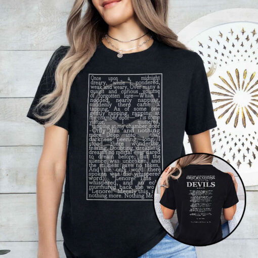 Edgar Allan Poe The Raven Gothic Poem Text Unisex Shirt