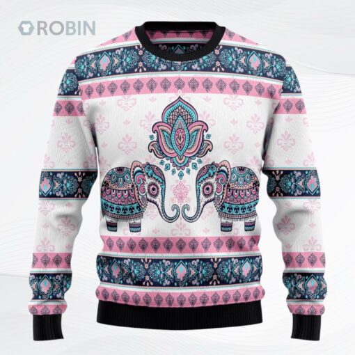 Elephant Mandala Ugly Christmas Sweater