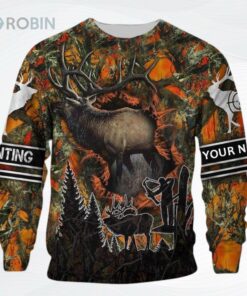 Elk Hunting Lht Nvtj Personalized Name Ugly Christmas Sweater