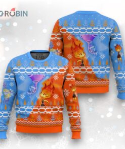 Ember and Wave, Elemental Christmas Ugly Christmas Sweater