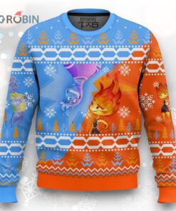Ember and Wave, Elemental Christmas Ugly Christmas Sweater