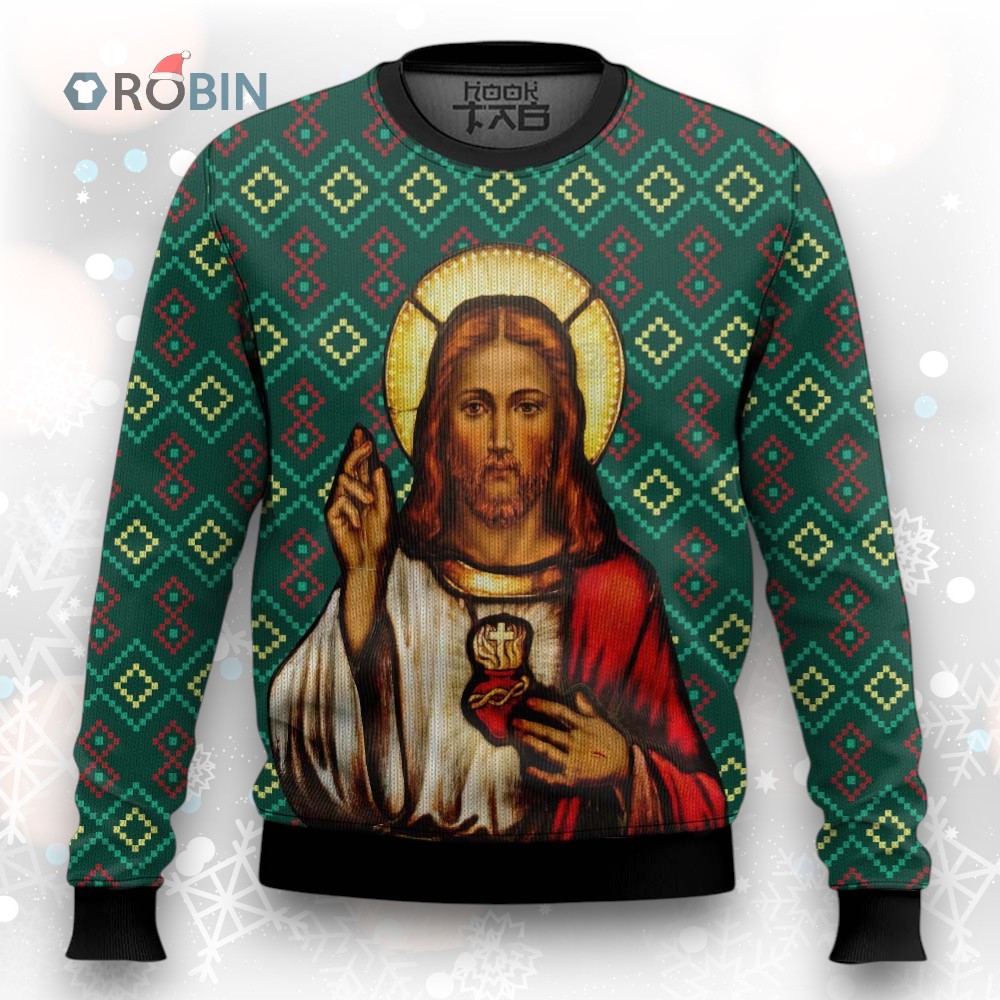 Festive Jesus Christmas Sweater with Unique Design – Holiday Spirit Wear Festive Jesus Christmas Sweater with Unique Design – Holiday Spirit Wear