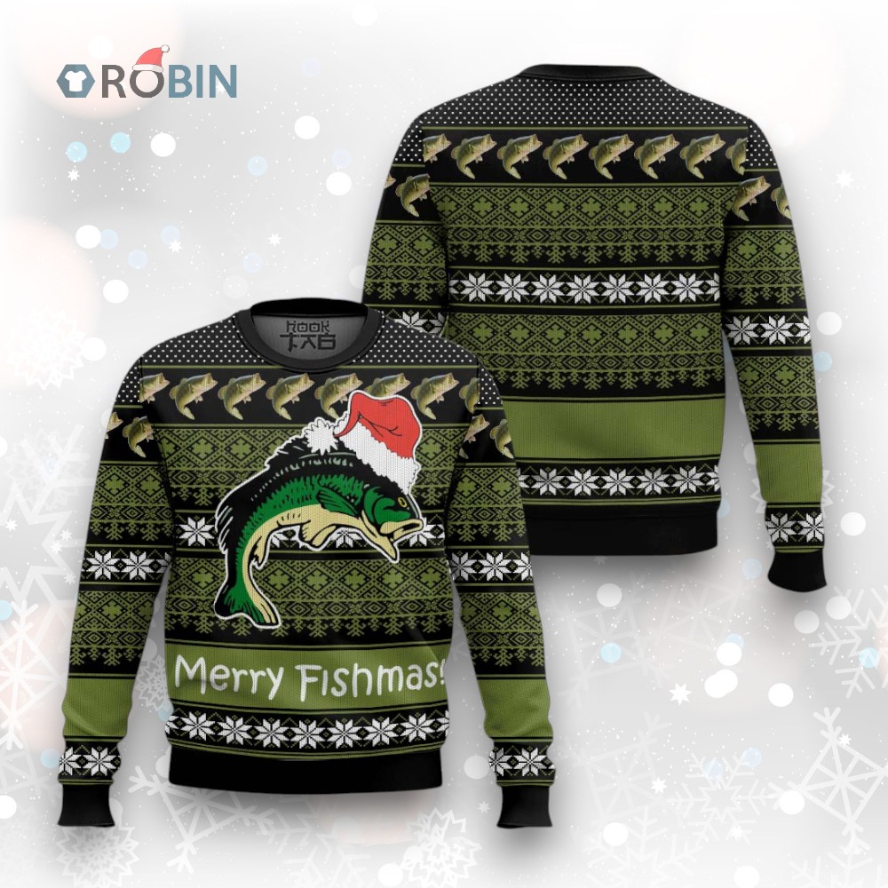Fishing Merry Fishmas Ugly Christmas Sweater Fishing Merry Fishmas Ugly Christmas Sweater