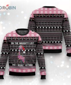 Flamingo Naughty List Ugly Christmas Sweater