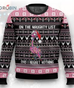 Flamingo Naughty List Ugly Christmas Sweater
