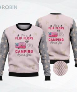 Flip Flops Camping Gril Ugly Christmas Sweater