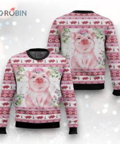 Floral Piggy Ugly Christmas Sweater