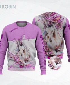 Flower Horse Purple Ugly Christmas Sweater