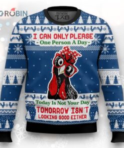 Funny Chicken Blue Christmas Ugly Christmas Sweater