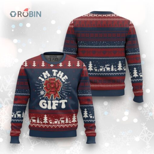 Funny Christmas Present Costume Ugly Christmas Sweater I Am The Gift