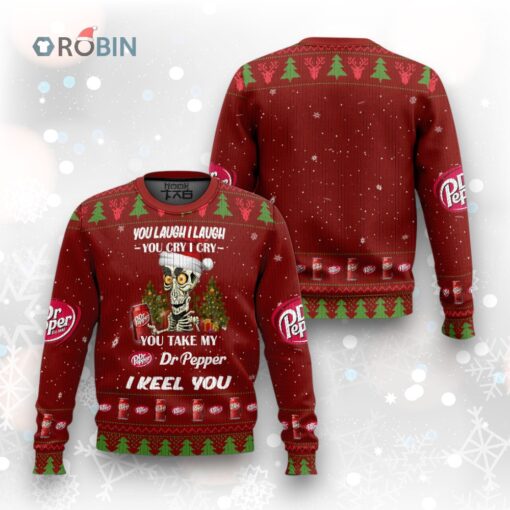 Funny Dr Pepper Ugly Christmas Sweater   Festive Design for Holiday Cheer
