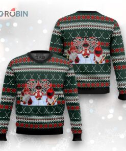 Funny Hockey Gnomes Ugly Christmas Sweater   Festive Winter Apparel