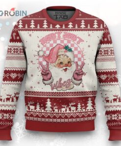 Funny Pink Xmas Retro Santa Ugly Christmas Sweater Holly Jolly Vibes