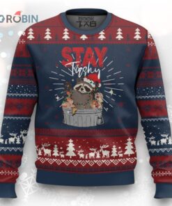 Funny Raccoon Xmas Ugly Christmas Sweater Stay Trashy Garbage Trashin Santa Hat Funny Raccoon Xmas Ugly Christmas Sweater Stay Trashy Garbage Trashin Santa Hat