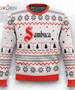 Funny Sambuca Ugly Christmas Sweater with Festive Holiday Print