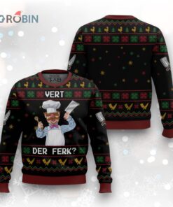 Funny Swedish Chef Ugly Christmas Sweater   Festive Holiday Knitwear