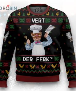 Funny Swedish Chef Ugly Christmas Sweater   Festive Holiday Knitwear