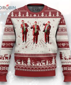 Funny Trump Dance Xmas Ugly Christmas Sweater Santa Claus 2024 Xmas Pajamas Holiday