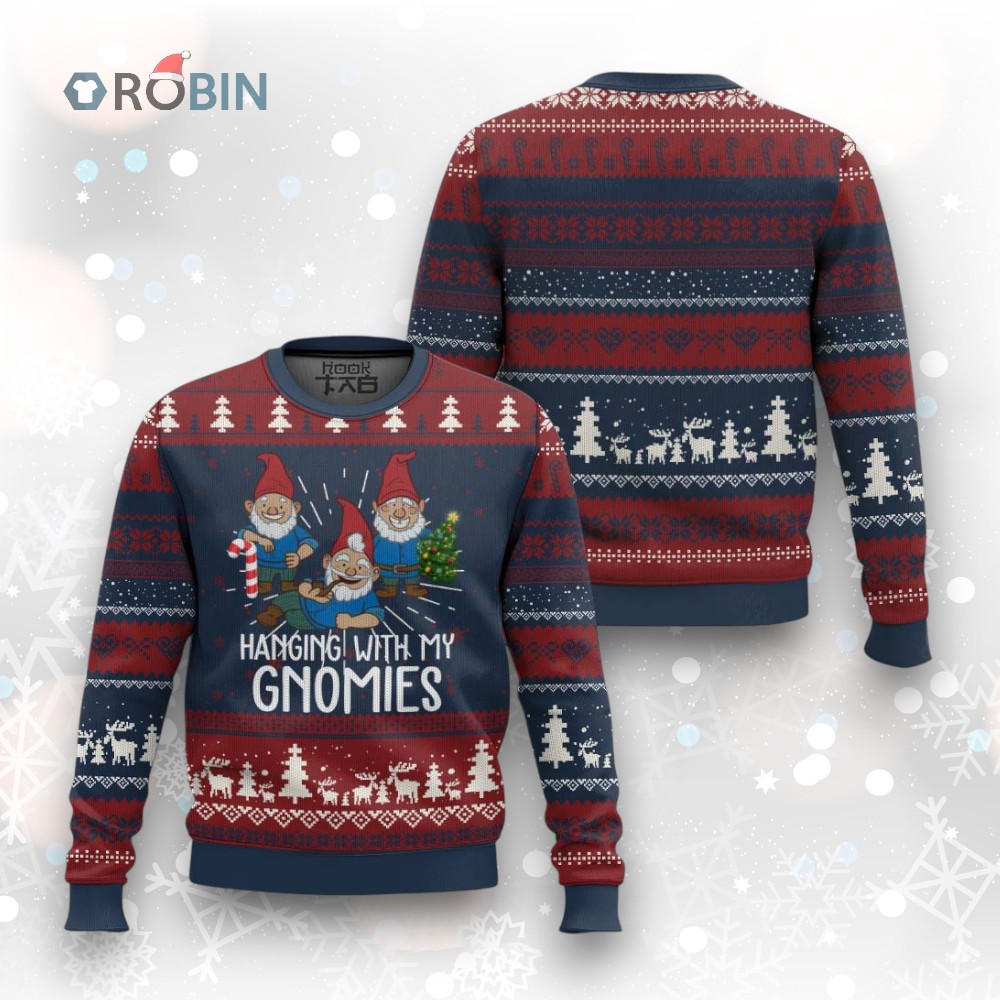 Funny Xmas Garden Ugly Christmas Sweater Hanging With My Gnomies Funny Xmas Garden Ugly Christmas Sweater Hanging With My Gnomies