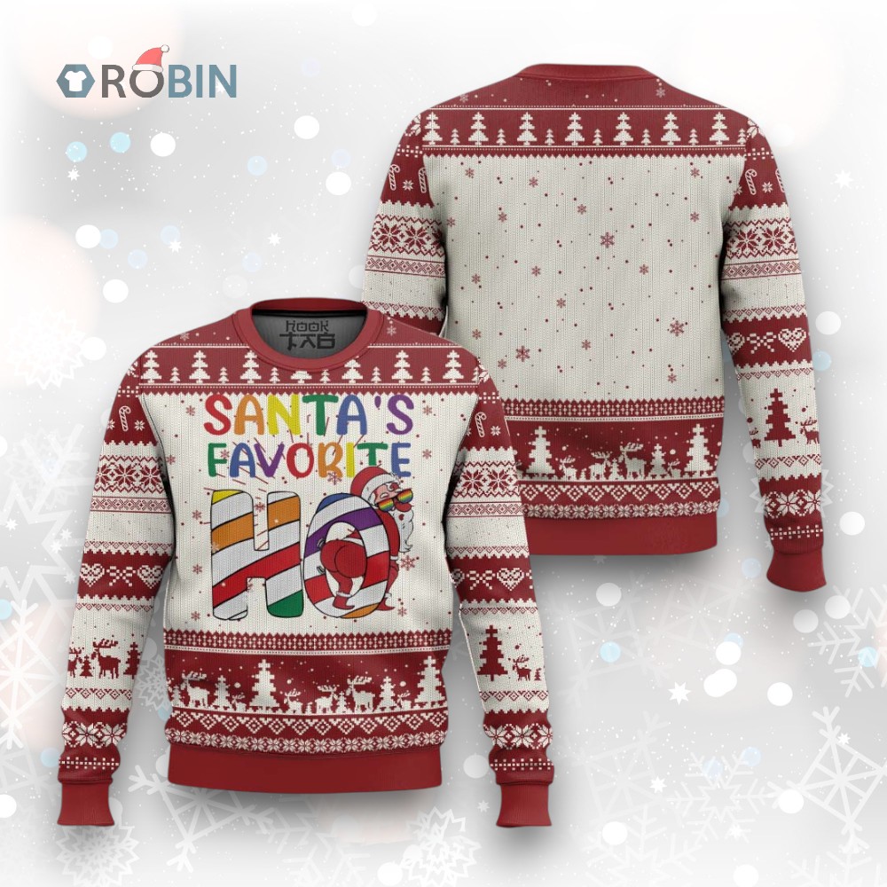 Funny Xmas LGBT Ugly Christmas Sweater Santas Favorite Ho Rainbow Funny Xmas LGBT Ugly Christmas Sweater Santas Favorite Ho Rainbow