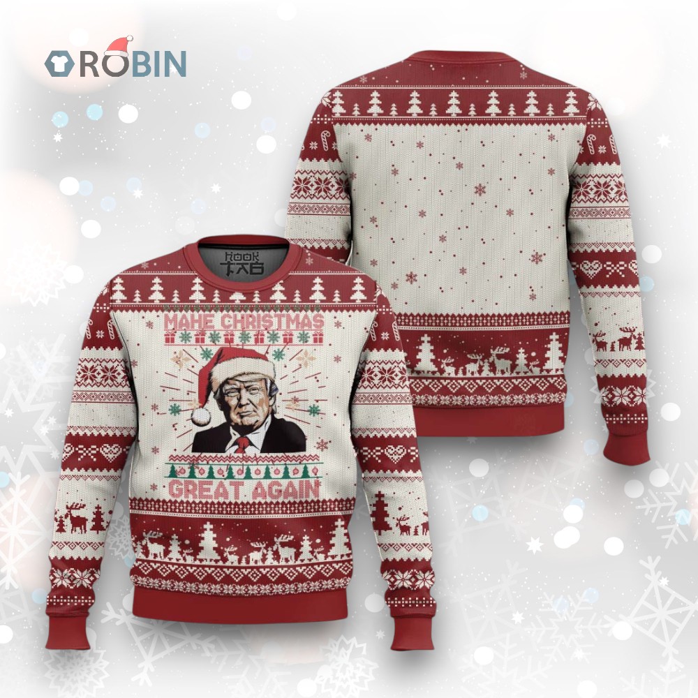Funny Xmas Trump Ugly Christmas Sweater Make Christmas Great Again Funny Xmas Trump Ugly Christmas Sweater Make Christmas Great Again