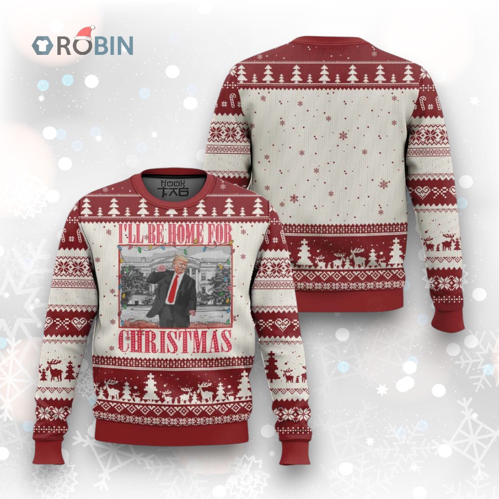 Funny Xmas Trump Ugly Christmas Sweater Vintage Santa Ill Be Home For Christmas Daddy's Home Pajamas Funny Xmas Trump Ugly Christmas Sweater Vintage Santa Ill Be Home For Christmas Daddy's Home Pajamas