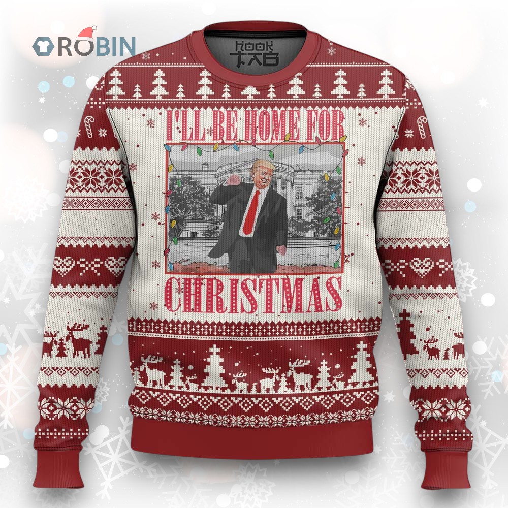 Funny Xmas Trump Ugly Christmas Sweater Vintage Santa Ill Be Home For Christmas Daddy’s Home Pajamas Funny Xmas Trump Ugly Christmas Sweater Vintage Santa Ill Be Home For Christmas Daddy’s Home Pajamas