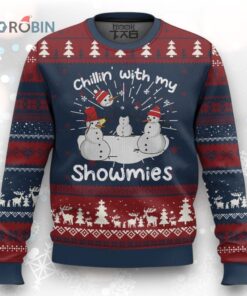 Funny Xmas Ugly Christmas Sweater Chillin With My Snowmies Funny Snowman Friendship
