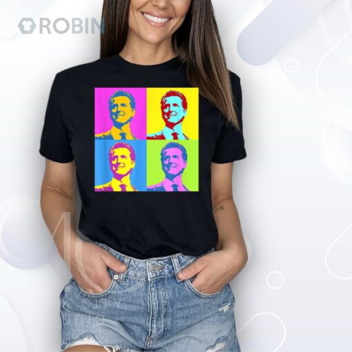 Gavin Newsom Retro Vintage Pop Art Shirt