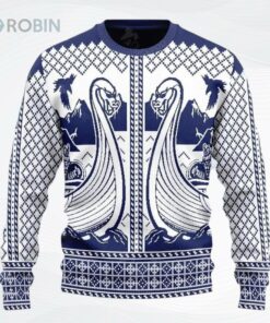 Gearhomies Viking Boat Ugly Christmas Sweater, Sweatshirt