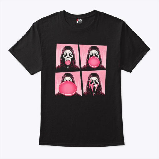 Ghostface Bubble Pink Gum Halloween Shirt