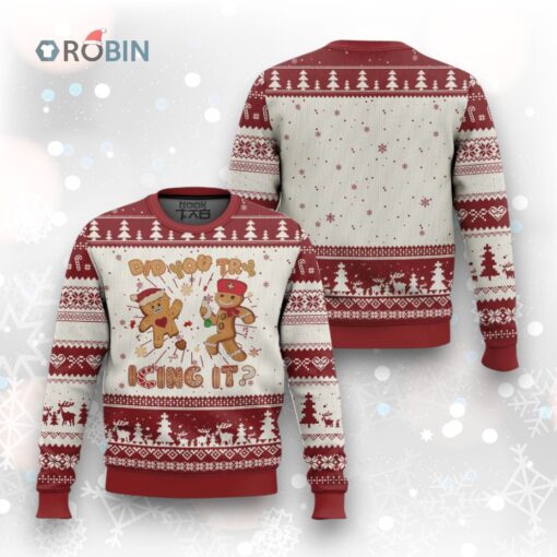 Gingerbread Man Christmas Nurse Ugly Sweater   Funny Holiday Sweater Gift