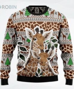 Giraffe Family Ugly Christmas Sweater, Sweatshirt Giraffe Family Ugly Christmas Sweater, Sweatshirt
