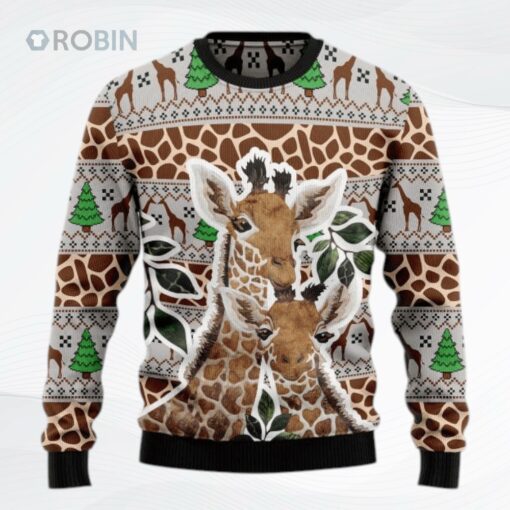 Giraffe Family Ugly Christmas Sweater, Sweatshirt