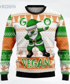 Go Vegan Dabbing Santa Ugly Christmas Sweater